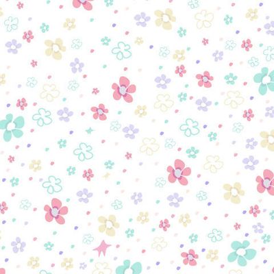 узор с разноцветными цветами на белом фоне.