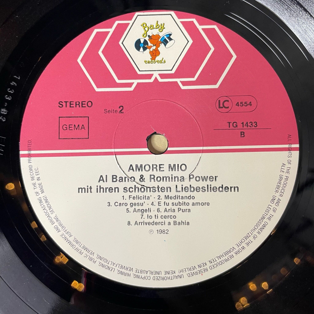 Винтажная виниловая пластинка LP Al Bano and Romina Power Amore Mio (Germany 1983)