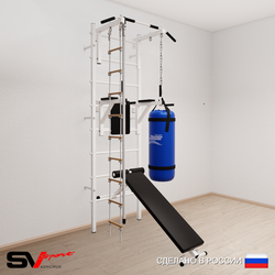 Шведская стенка Sv Sport 5852 (Турник стандарт/Брусья/Скамья/Канат/Лестница/Цепь/Мешок 22кг)