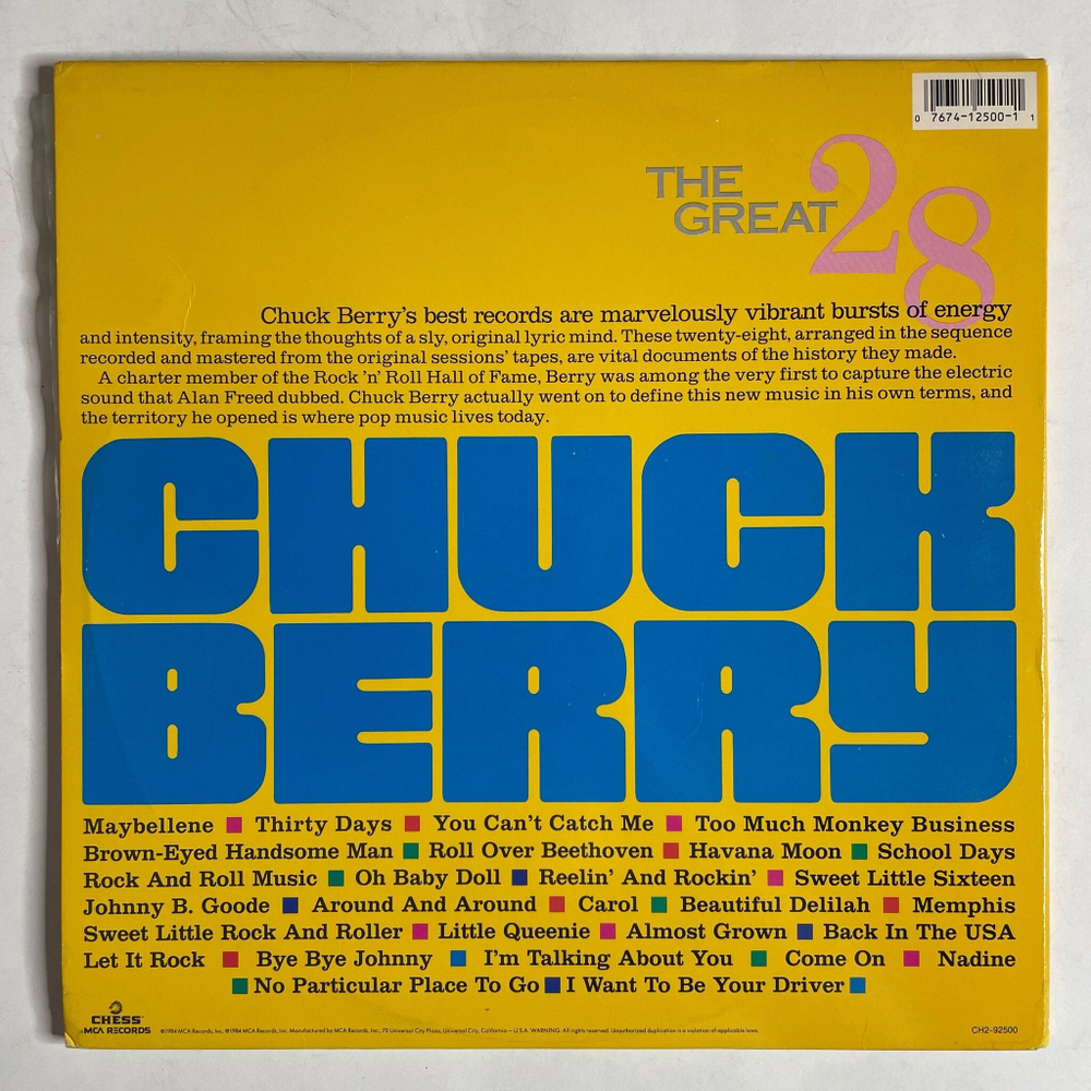Винтажная виниловая пластинка LP Chuck Berry The Great Twenty Eight (USA 1984)