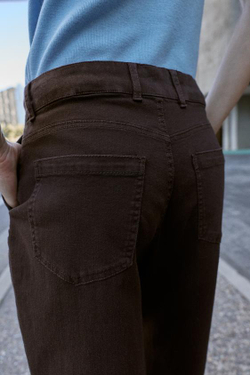 ZARA БРЮКИ BALLOON С ЗАЩИПАМИ, КОРИЧНЕВЫЙ