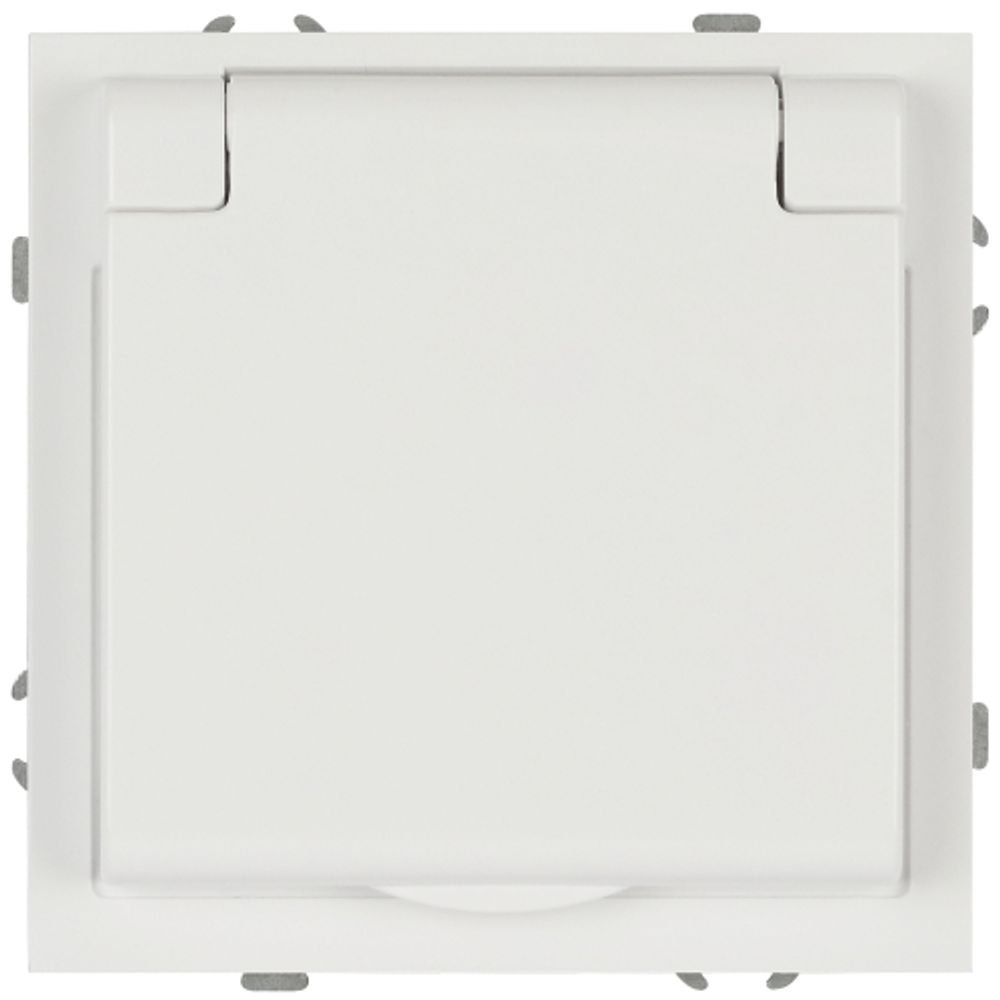 Розетка ЭРА Galaxy 15-2103-01 c заземлением 2P+E Schuko со шторками с крышкой 16А-250В IP20 белый