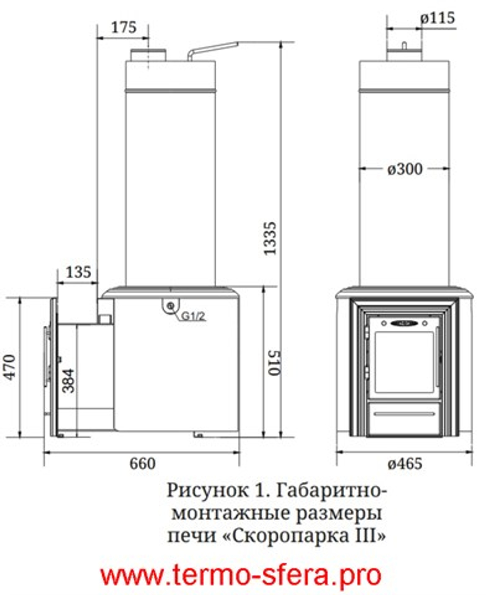 Печь для бани Скоропарка III Inox Люмина Б черная бронза