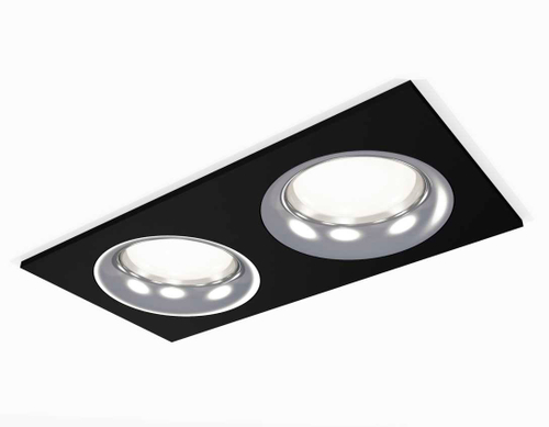 Комплект встраиваемого светильника Ambrella light Techno Spot XC7636003 SBK/PCL черный песок/серебро полированное (C7636, N7012)