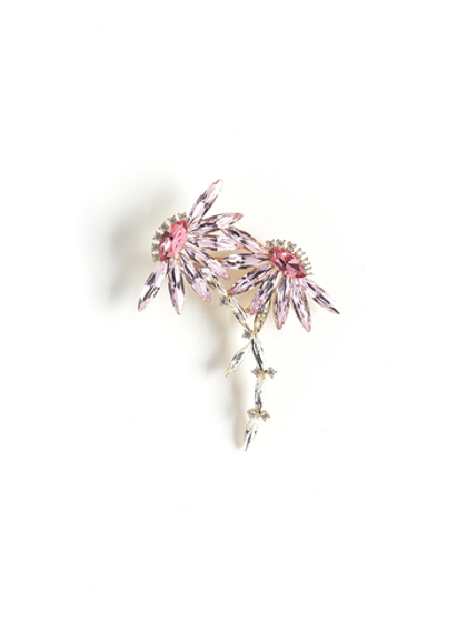 Брошь "Flower pink" Gold