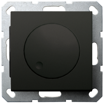 LED Диммер с накладкой 30-400W 1gang 2way, цвет черный матовый