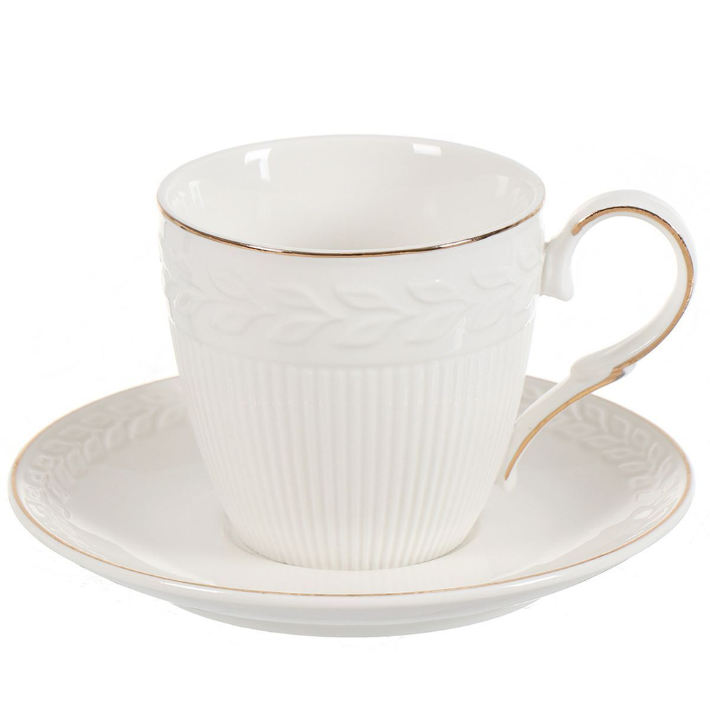 Набор чайный керам, 2 пр, 1 перс, 200 мл, Daniks, Y4-4396, подар уп, бел