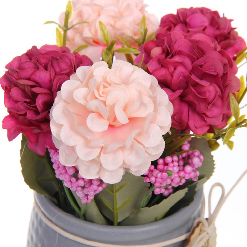 Цветочная композиция «Гортензия» 14*19см лиловая в керамическом горшке HL-08