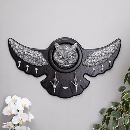 Вешалка настенная Bubo Орех Оберджин Античное Серебро