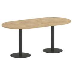 Onix Direct Стол овальный O.SPRG-3 Тиквуд Светлый/Металл Антрацит 1800*900*750