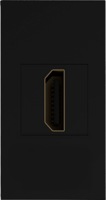 Розетка HDMI,  1мод.,  черн. (22.5х45мм)