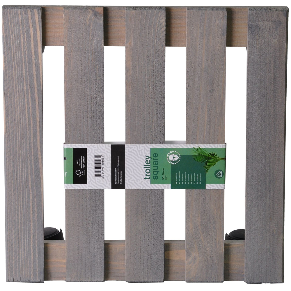 Подставка для цветов Флорель деревянная, в стиле рустик (состаренный), серая