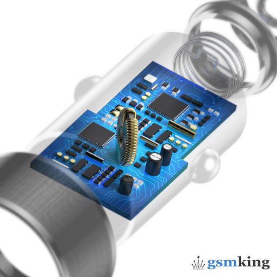 Baseus Small Screw 3.4A Dual-USB Lightning Car Charging Set Black TZXLD-A01