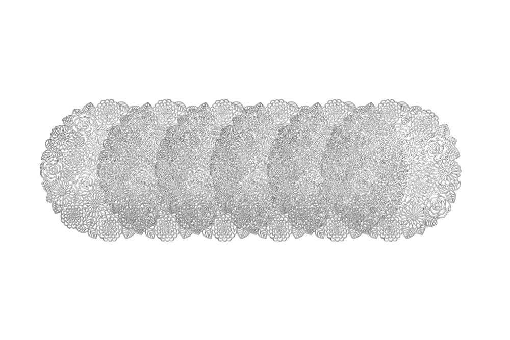 Набор салфеток подстановочных 6шт 38см Decor de table Rose серебристый