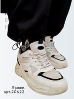 20622 Брюки женские палаццо внизу на резинке футер 2-х нитка черный (56)