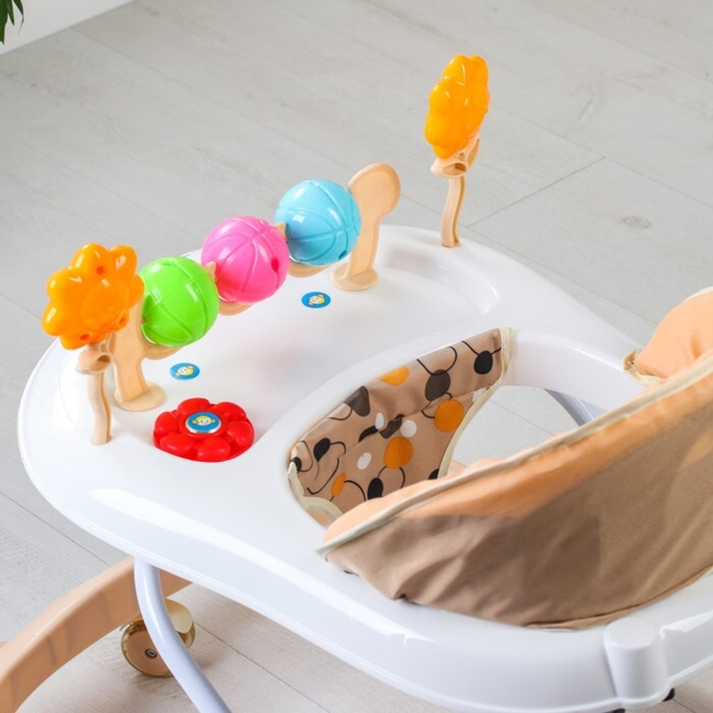 Ходунки "GAME C", 6 силиконовых колес, муз. (Alis) (бежевый)