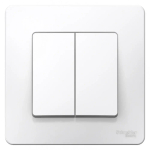 BLANCA С/У 2-клавишный ПЕРЕКЛЮЧАТЕЛЬ (cх.6+6), 10А, 250В, БЕЛЫЙ