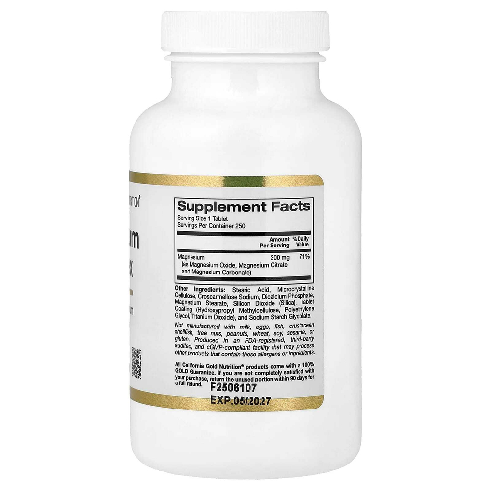 California Gold Nutrition, комплекс магния, 300 мг, 250 таблеток
