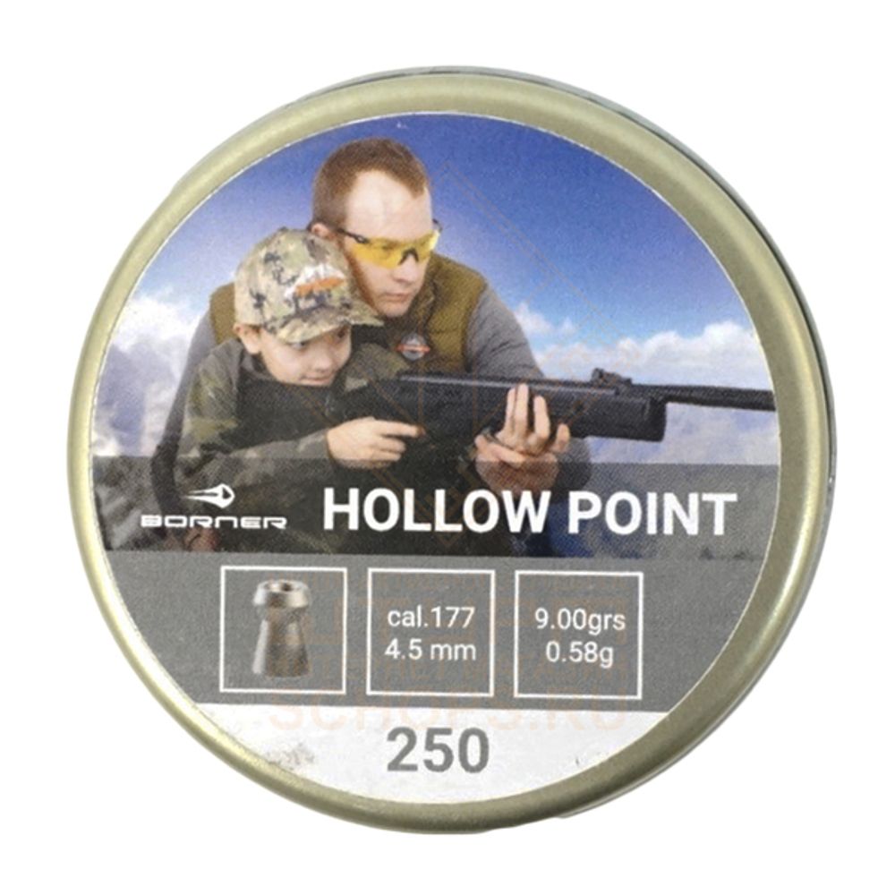Пули Borner Hollow Point 4,5 мм 0.58 г (250 шт)