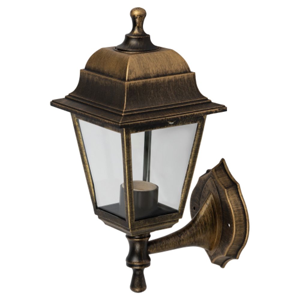 Садово-парковый светильник ЭРА НБУ 04-60-001 бронза 4 гранный настенный IP44 Е27 max60Вт | Садово-парковые светильники