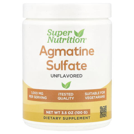 Super Nutrition, сульфат агматина, без добавок, 100 г (3,5 унции)