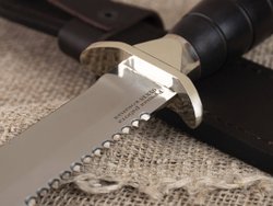 Нож «Морская пехота», сталь 95х18, резная рукоять из черного мореного граба