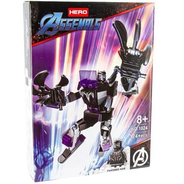 Конструктор Супер герои Марвел "  Робот Чёрная Пантера " , 124 дет.