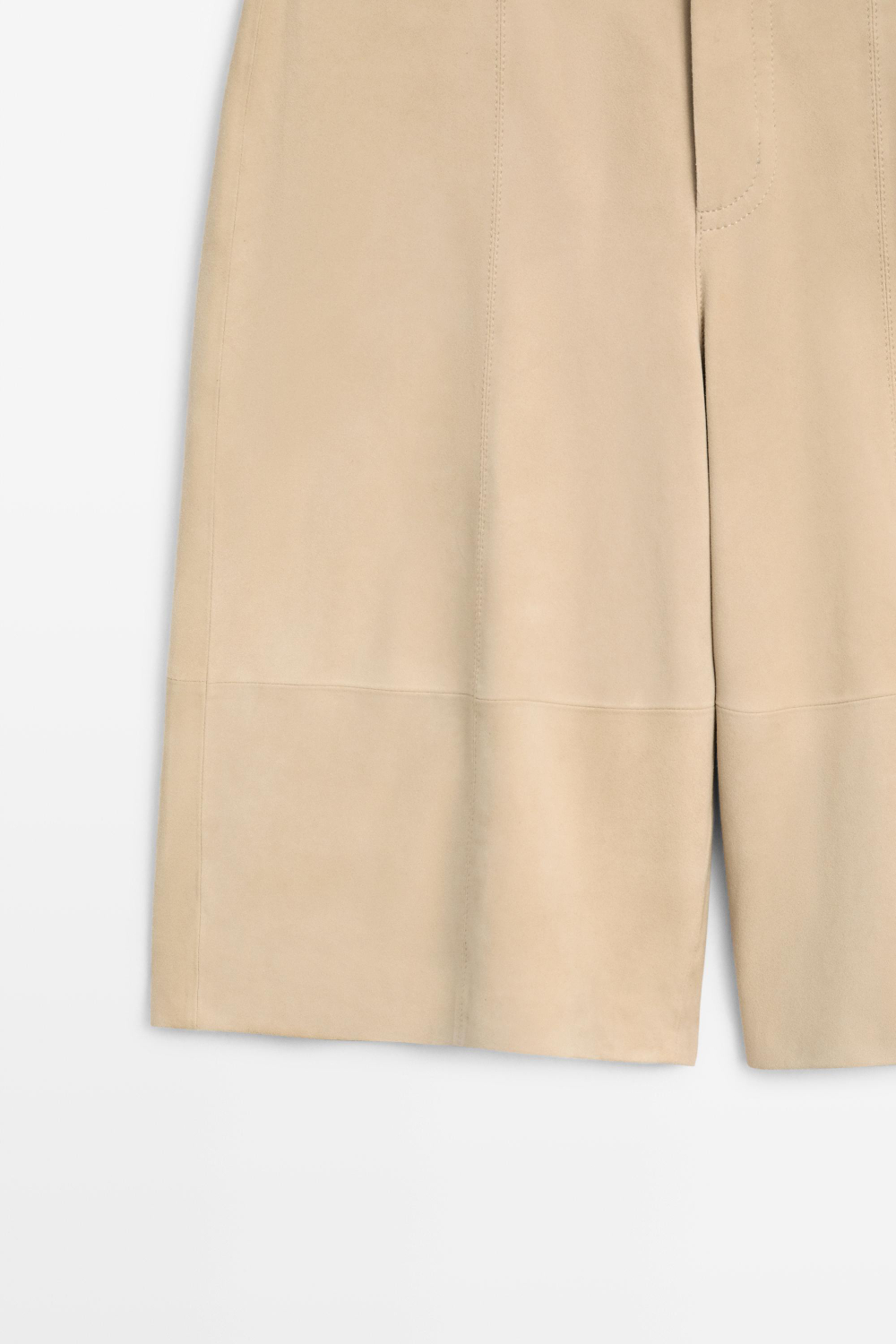 Massimo Dutti Длинные замшевые шорты, бежевый