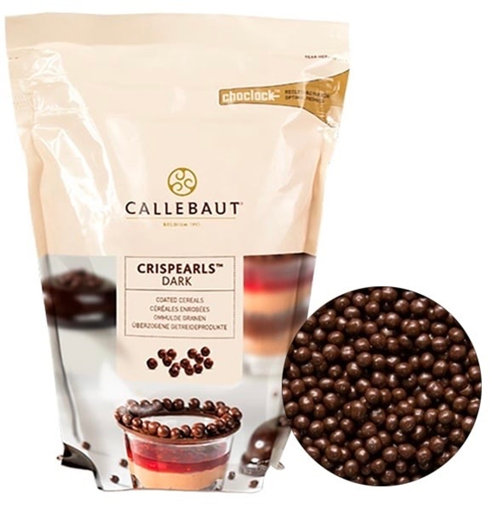 Шоколадные хрустящие шарики Callebaut Crispearls тёмные,50гр