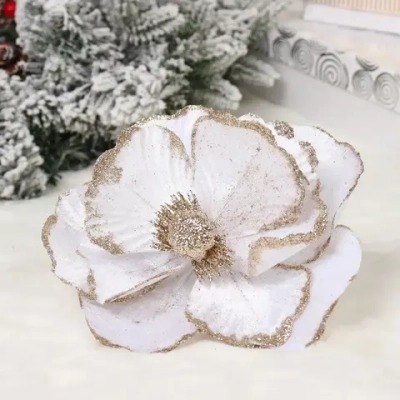 Украшение новогоднее «Пуансеттия - Нежное прикосновение» 17 см, Белый
