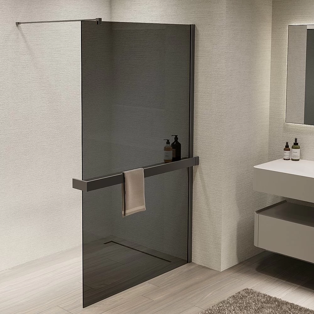 Душевая перегородка Vincea Walk-In VSW-1HR900CGGM 90x200 профиль вороненая сталь/стекло тонированное