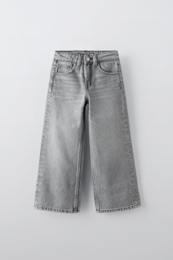 ZARA ДЖИНСЫ WIDE LEG, СЕРЫЙ