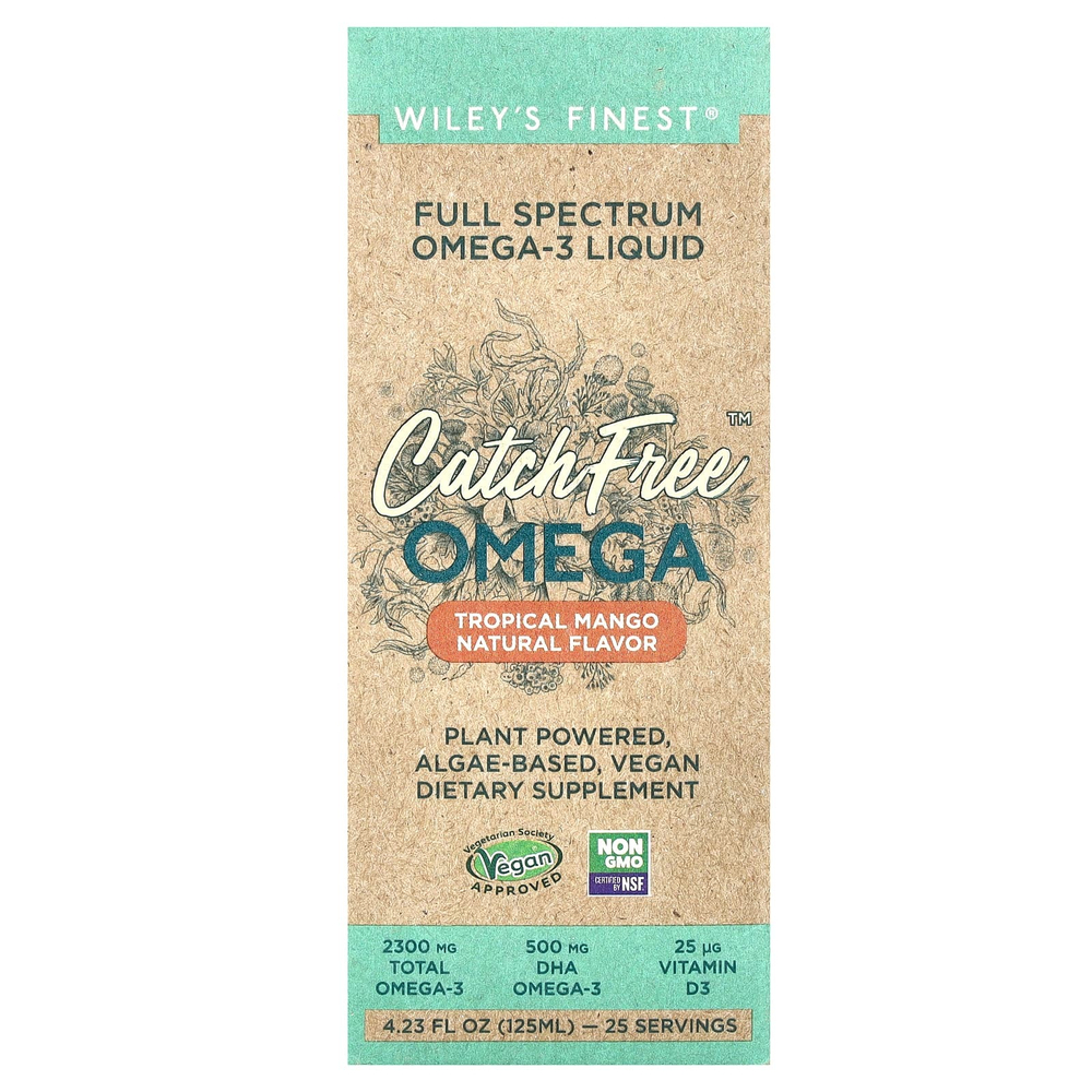Wiley's Finest, CatchFree Omega, Тропическое манго, 125 мл (4,23 жидких унции)