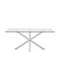 Обеденный стол Arya стеклянный с белыми стальными ножками 180x100