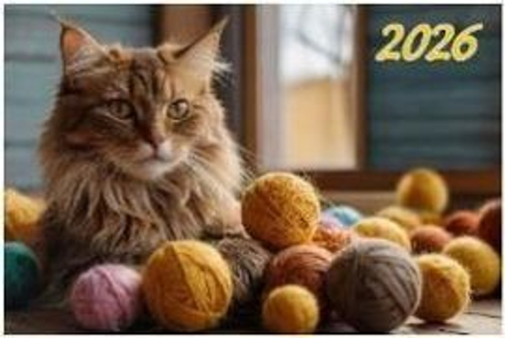 Календарь Трио 310*680мм на 2026г. Пушистый кот