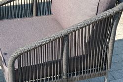 "Канны" лаунж-зона 5-местная плетеная из роупа (веревки), цвет темно-серый