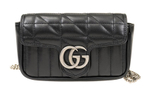 GUCCI GG Marmont Quilted Leather Shoulder Bag, Crossbody Bag Extra Mini Women"s Black