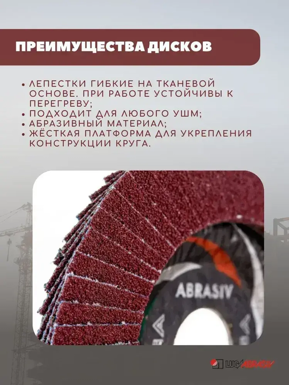 LUGAABRASIV Круг лепестковый торцевой 125 x 22; A60