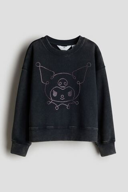H&M Толстовка с принтом, темно-серый