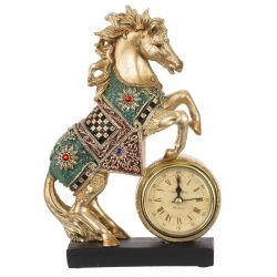 GAEM Фигурка декоративная "Лошадь" с часами (AAAx1,н/п), L16 W5 H22 см