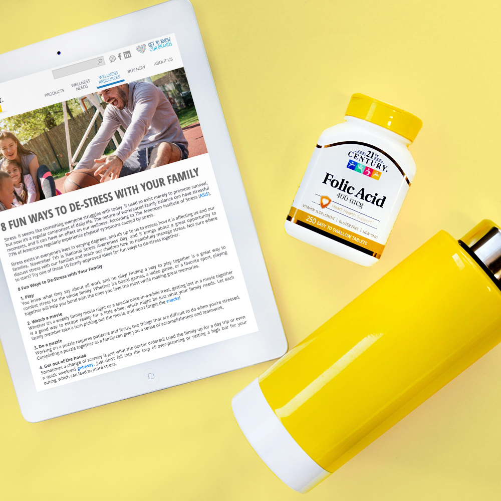 21st Century, фолиевая кислота, 400 мкг, 250 таблеток, которые легко глотать