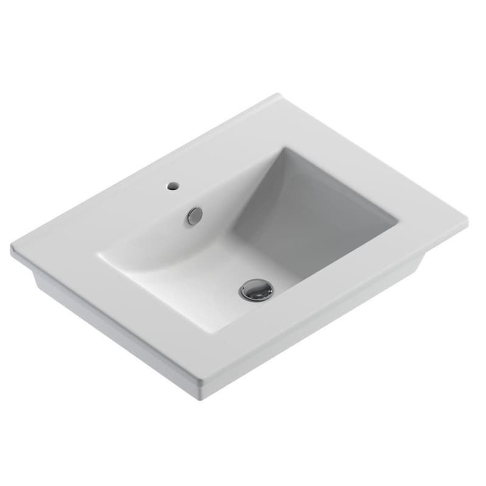 Тумба Палермо 50, вар 2, цвет белый, левая (раковина FRAME)