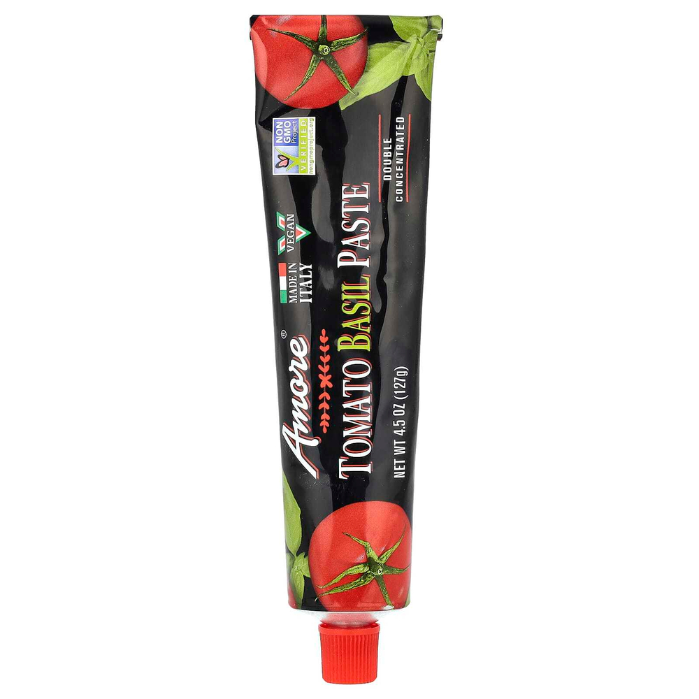 Amore, Томатная паста с базиликом, 127 г (4,5 унции)