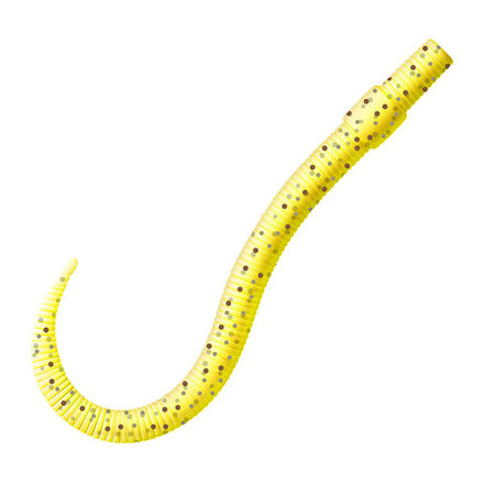 Приманка ZUB-WORM  75мм(3")-7шт, (цвет 310) желтый с блестками