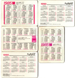 № 73 Набор из 5 переливных (стерео) Календариков . Мультфильмы СССР 1985, 1986, 1990 гг.