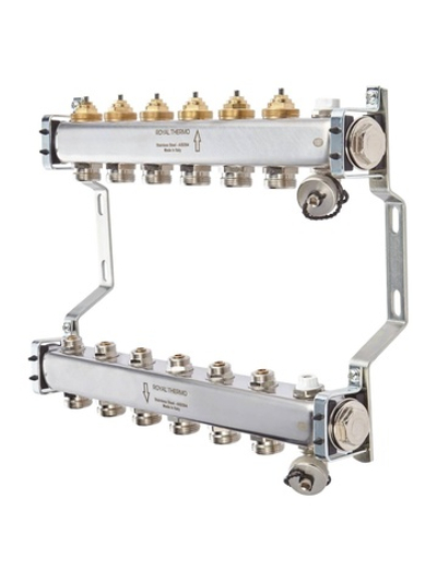 Коллектор нерж. в сборе универсальный 1" ВР-3/4" НР, 2 выхода