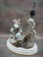 Статуэтка. Фарфор. Дон Кихот и его верные спутники. Cacciapuoti. Италия