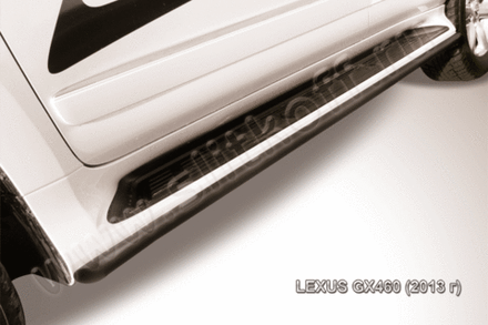 Пороги стальные Lexus GX460 (2013-2023) d42 труба (серебристые)