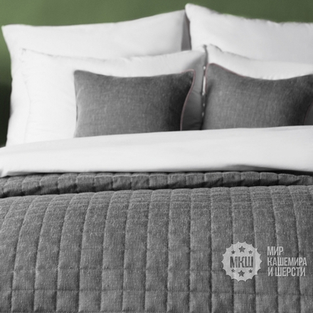 Покрывало под лен в спальню КАННИ (арт. BL02-275-05) - темно-серое