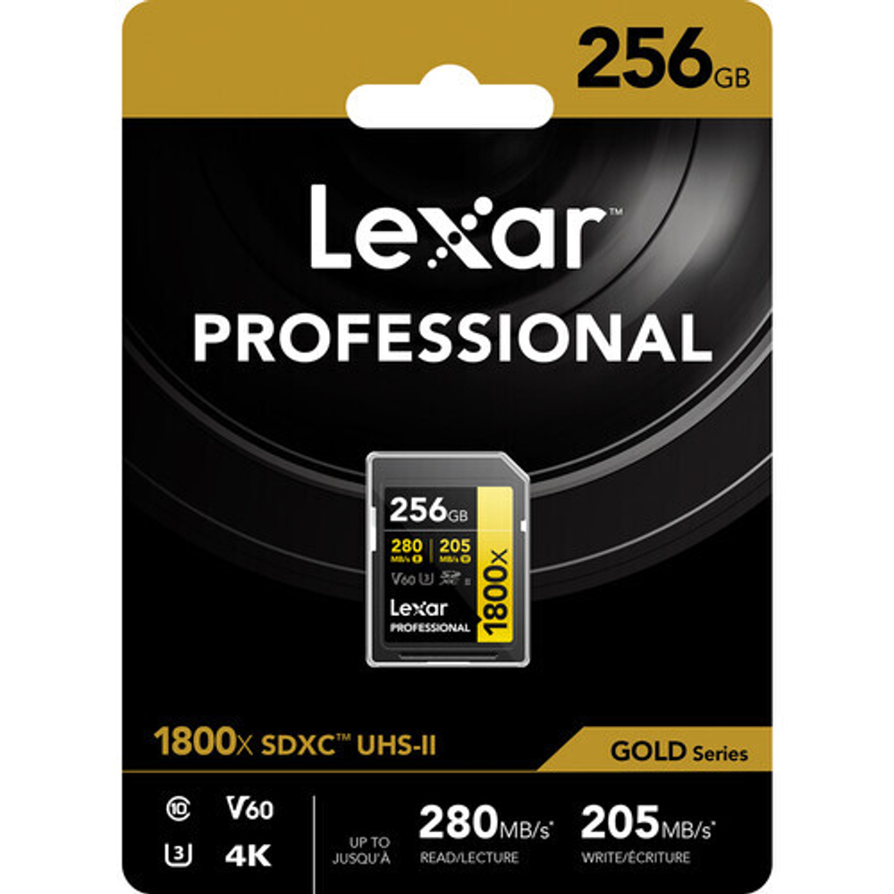 Lexar Professional 1800x SDXC GOLD Series 256 ГБ UHS-II W/R 270/180